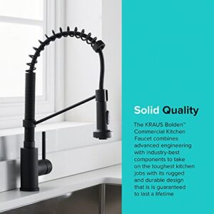 Kraus KPF-1610MB Bolden 18-Inch Commercial Kitchen Faucet with Dual Function Pull-Down Sprayhead in all-Brite Finish, 18 inch, Matte Black