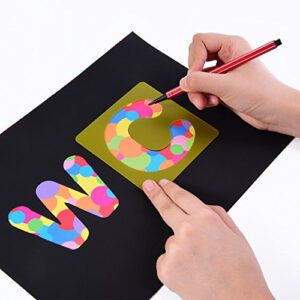 TecUnite 26 Pieces Alphabet Stencils Set Plastic Letter Stencils for Painting Learning, DIY Craft Decoration (4 x 4 Inches)