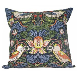 golden hill studio william morris birds decorative throw pillow cover 18" x 18