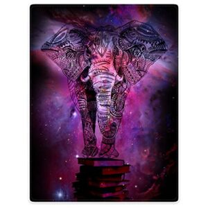 Throw Blankets Fleece Blanket for Sofa Bed Mandala Elephant India Style Galaxy Nebula Book 40" x 50"