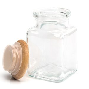 Kirrex Glass Spice Jars with Wooden Lid, 5oz (8 Jars)