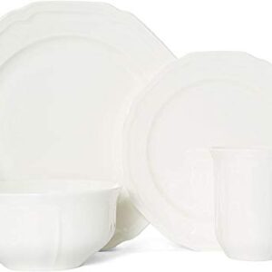 Mikasa Antique White 16-Piece Dinnerware Set, Service for 4