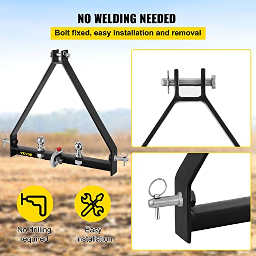 Happybuy 3 Point BX Trailer Hitch Drawbar Trailer Hitch Receiver 3 Point Trailer Receiver 1 Tractor Tow Hitch Drawbar