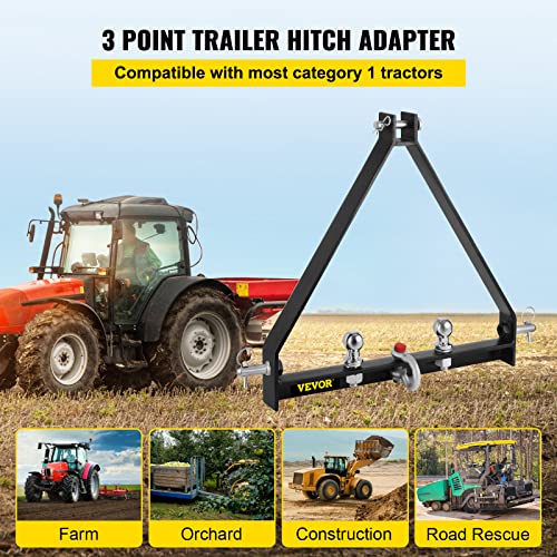 Happybuy 3 Point BX Trailer Hitch Drawbar Trailer Hitch Receiver 3 Point Trailer Receiver 1 Tractor Tow Hitch Drawbar