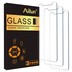 ailun for apple iphone 11 pro/ xs/ x screen protector,3 pack,5.8 inch display,tempered glass 2.5d edge work most case[not for iphone 11,6.1 inch]