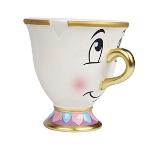 fab starpoint disney beauty and the beast chip mug with gold foil printing, multicolor, 8 ounces