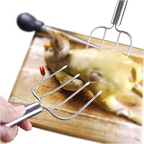 Thanksgiving Turkey Lifter Serving Set, Roaster Poultry Forks,Set of 2 by i Kito