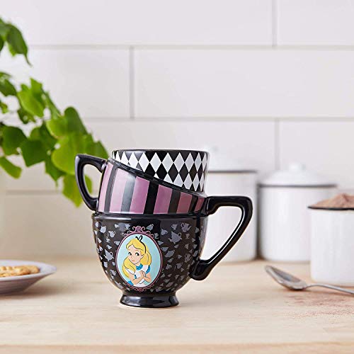 Silver Buffalo Disney's Alice in Wonderland Stacked Teacup Sculpted Ceramic Coffee Mug, 20 Ounces