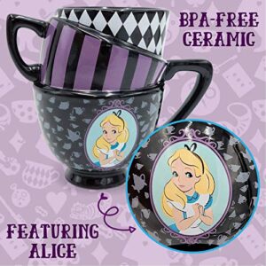 Silver Buffalo Disney's Alice in Wonderland Stacked Teacup Sculpted Ceramic Coffee Mug, 20 Ounces