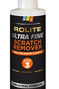 Rolite Ultra Fine Scratch Remover (8 fl. oz.) for Plastic & Acrylic Surfaces Including Marine Strataglass & Eisenglass, Headlights, Aquariums