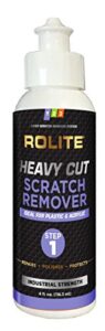 rolite - rhcsr4z heavy cut scratch remover (4 fl. oz.) for plastic & acrylic surfaces including marine strataglass & eisenglass, headlights, aquariums