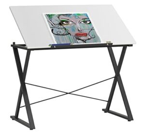 studio designs modern axiom artists drawing table - charcoal and white