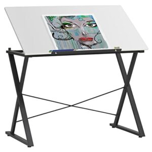 Studio Designs Modern Axiom Artists Drawing Table - Charcoal and White