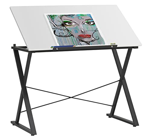 Studio Designs Modern Axiom Artists Drawing Table - Charcoal and White