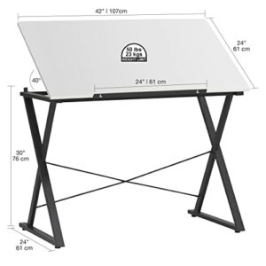 Studio Designs Modern Axiom Artists Drawing Table - Charcoal and White