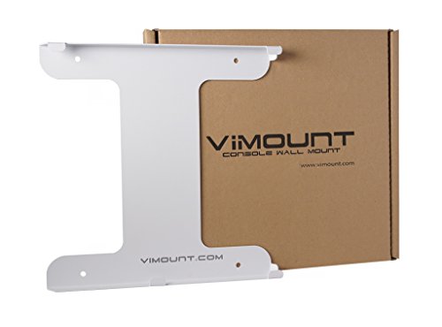 ViMount Wall Mount Metal Holder Compatible with Playstation 4 PS4 PRO Version in White Color