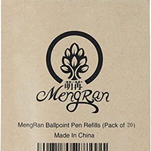 MengRan 4.5'' Cross Compatible Ballpoint Pen Refills, Medium Point Pen Refill -Black Ink Pen Refills.Pack of (20)