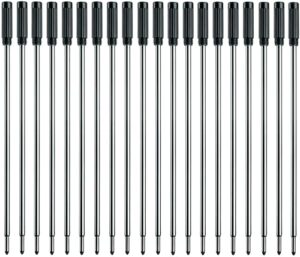 mengran 4.5'' cross compatible ballpoint pen refills, medium point pen refill -black ink pen refills.pack of (20)
