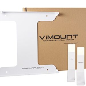 ViMount Wall Mount Metal Holder Compatible with Playstation 4 PS4 Pro Version with 2X Controllers Wall Mount in White Color