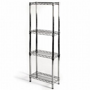 Shelving Inc. 8" d x 18" w x 54" h Chrome Wire Shelving with 4 Tier Shelves, Weight Capacity 800lbs Per Shelf