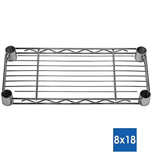 Shelving Inc. 8" d x 18" w x 54" h Chrome Wire Shelving with 4 Tier Shelves, Weight Capacity 800lbs Per Shelf