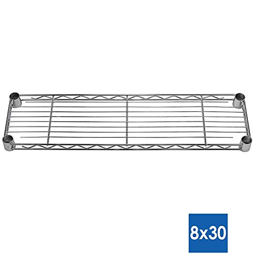 Shelving Inc. 8" d x 30" w x 96" h Chrome Wire Shelving with 4 Tier Shelves, Weight Capacity 800lbs Per Shelf