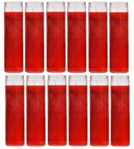 ginger wholesale blessed sanctuary series assorted religious candle, red, case of 12 (1 case)