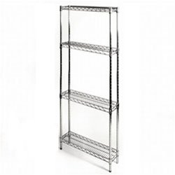 shelving inc. 8" d x 24" w x 54" h chrome wire shelving with 4 shelves
