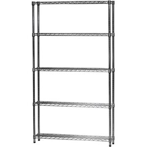 shelving inc. 8" d x 42" w x 72" h chrome wire shelving with 5 tier shelves, weight capacity 800lbs per shelf