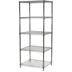 shelving inc. 24" d x 30" w x 72" h chrome wire shelving with 5 shelves