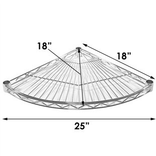 Shelving Inc. 18" Radius Corner Wire Shelving with 4 Tier Shelves - 84" h, Weight Capacity 800lbs Per Shelf