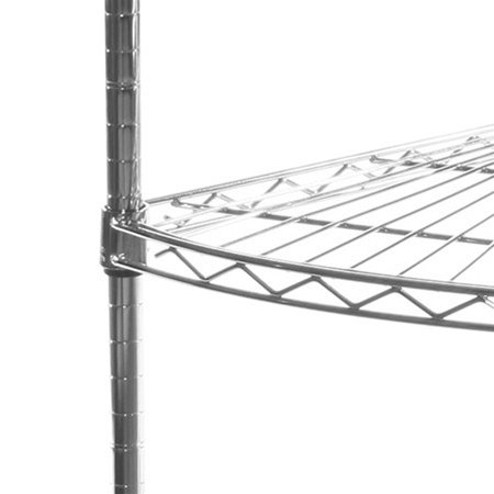 Shelving Inc. 18" Radius Corner Wire Shelving with 4 Tier Shelves - 84" h, Weight Capacity 800lbs Per Shelf