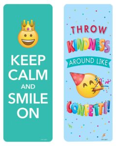 creative teaching press emoji fun motivational quotes bookmarks, pack of 30