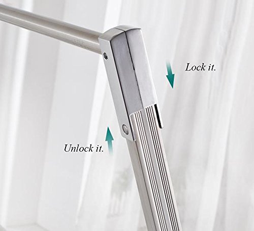 iEllevie Foldable Double Rods Stainless Steel Expandable Clothes Drying Rack 55 to 95 Inch