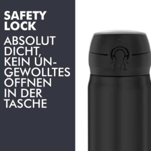 THERMOS 4035.232.050 Ultralight Thermos Flask, Black, 500 ml, Extremely Lightweight, 210 g, Drinking Bottle, Dishwasher Safe, Thermos Flask Keeps Hot for 10 Hours, Cold for 20 Hours, BPA-Free