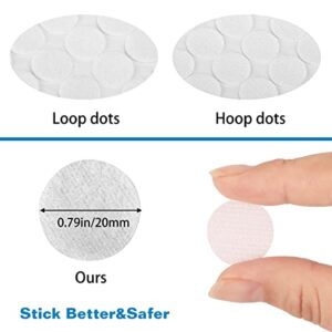 WXBOOM Self Adhesive Dots 1400pcs (700 Pairs) 0.79" Diameter White Hook & Loop Dots Sticky Back Coins 20mm for School Classroom Office Home