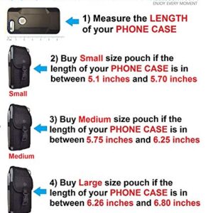 AH Military Grade Cell Phone Carrier Holster Men Cell Phone Belt Holder, for iPhone Holster T Mobile REVVL V, REVVL 6 iPhone 13 Pro Max, 14 Max S20 Plus Nylon Holster Fits Cell Phone w/ Otterbox