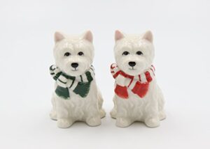 cosmos gifts 56579 western terrier westies with scarf salt and pepper shakers