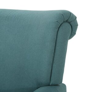 GDFStudio Thelma Traditional Fabric Recliner (Dark Teal)