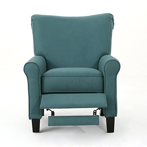 GDFStudio Thelma Traditional Fabric Recliner (Dark Teal)