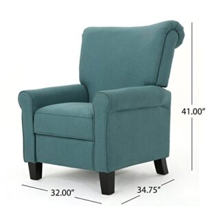 GDFStudio Thelma Traditional Fabric Recliner (Dark Teal)