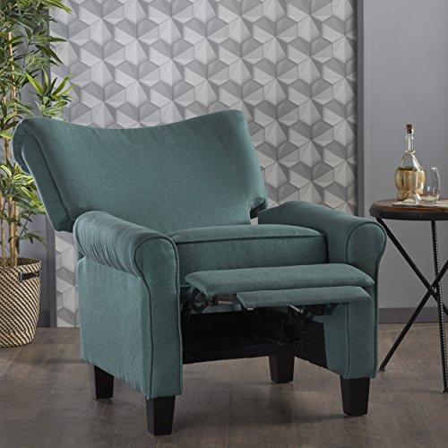 GDFStudio Thelma Traditional Fabric Recliner (Dark Teal)