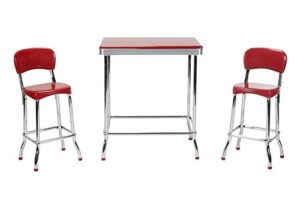 cosco stylaire 3 piece high top set, red & chrome