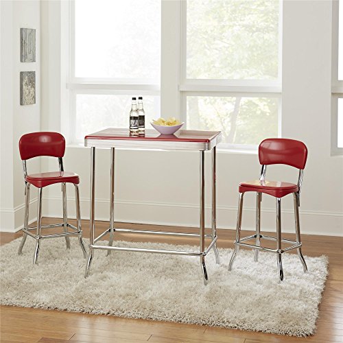 COSCO Stylaire 3 Piece High Top Set, Red & Chrome