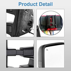 ECCPP Towing Mirrors Replacement fit for Ford for F250 for F350 for F450 for F550 Power Heated Signal Pair Mirrors 2008 2009 2010 2011 2012 2013 2014 2015 2016