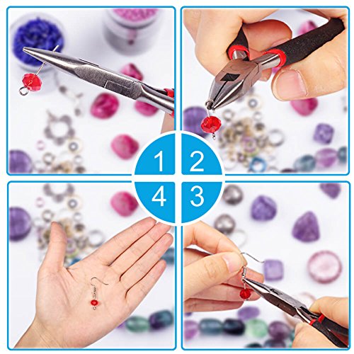 PAXCOO Jewelry Making Supplies Kit - Jewelry Repair Tool with Accessories Jewelry Pliers Jewelry Findings and Beading Wires for Adults and Beginners