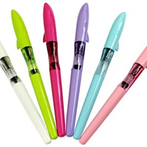 Gullor Jinhao Fountain Pen Shark Design, Fine Nib, 6 Candy Colors, 6PCS