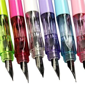 Gullor Jinhao Fountain Pen Shark Design, Fine Nib, 6 Candy Colors, 6PCS