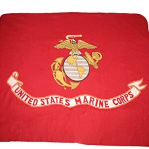 B USMC Marines Marine Corps Eagle Globe 50x60 Red Polar Fleece Blanket Throw Roll