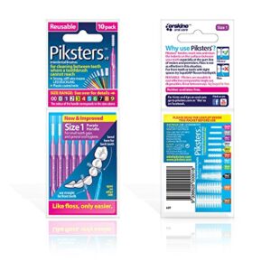 Piksters Interdental Brushes, Size 1, Purple Handle